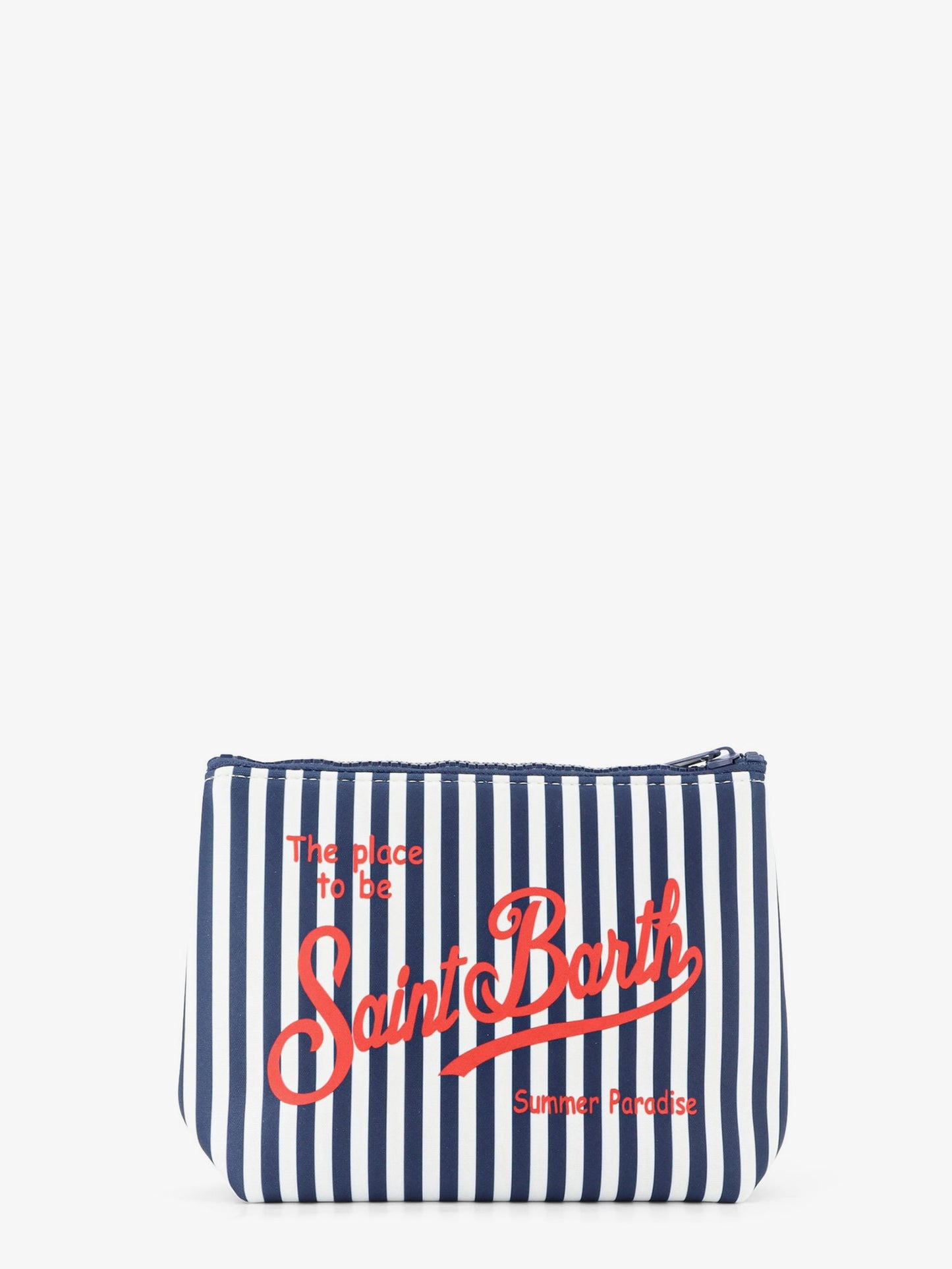 Aline scuba clutch with striped pattern