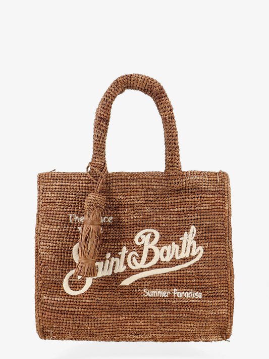 Colette raffia handbag with embroidered logo