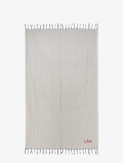 Striped cotton beach towel thumbnail