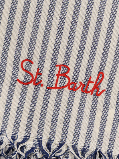 Striped cotton beach towel thumbnail