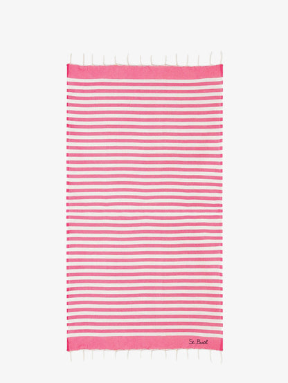 Striped cotton beach towel thumbnail