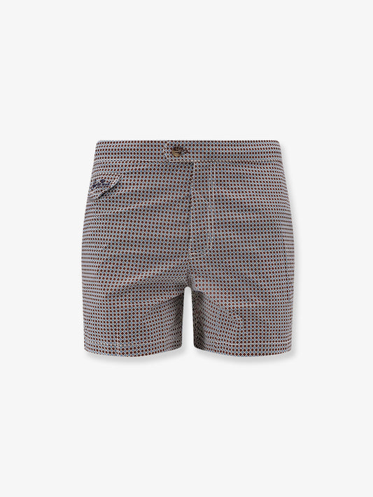 Nylon swim shorts with micro-pattern