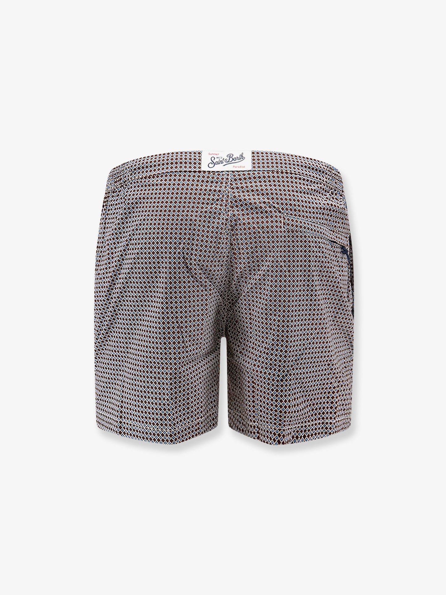 Nylon swim shorts with micro-pattern