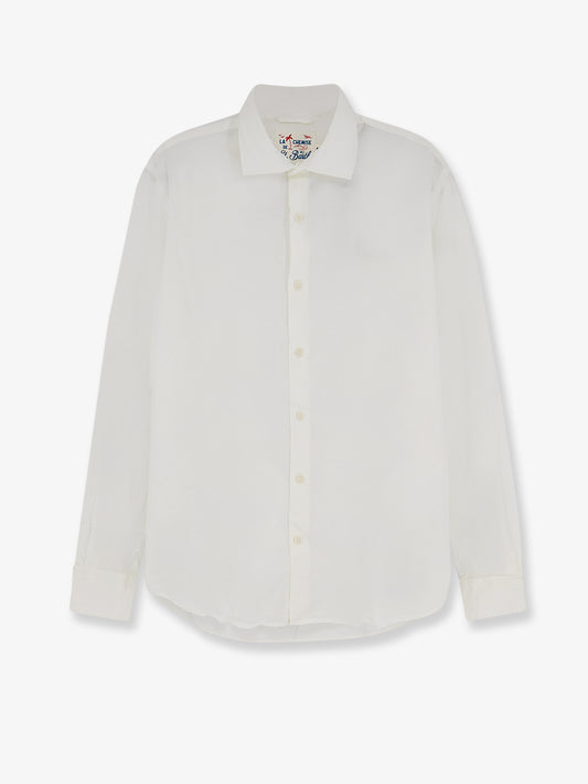 Cotton shirt with front embroidered logo