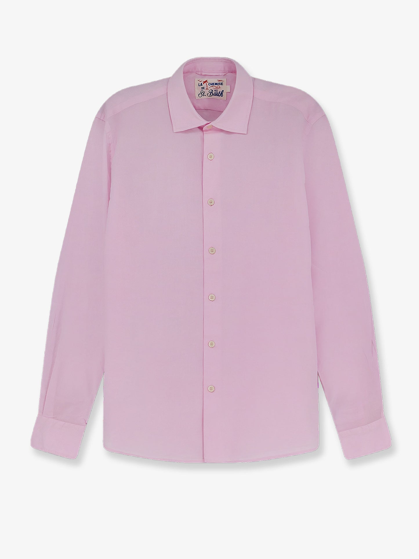 Cotton shirt with front embroidered logo