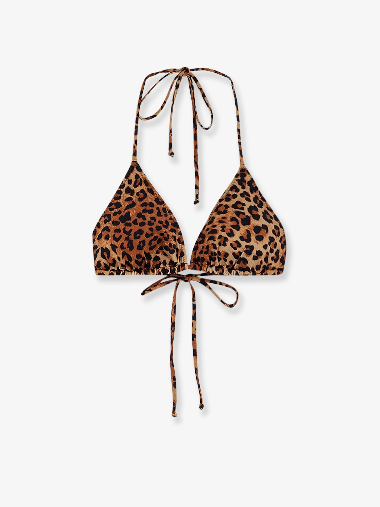Leah nylon bikini top with animal print