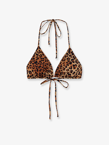 Leah nylon bikini top with animal print thumbnail