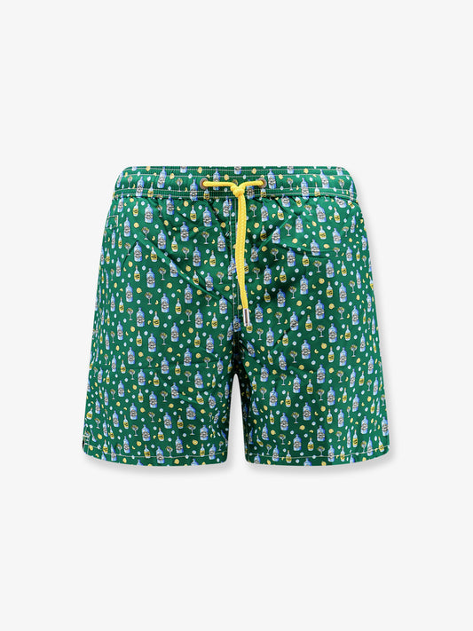 Nylon swim trunks with all-over Tonic Water print