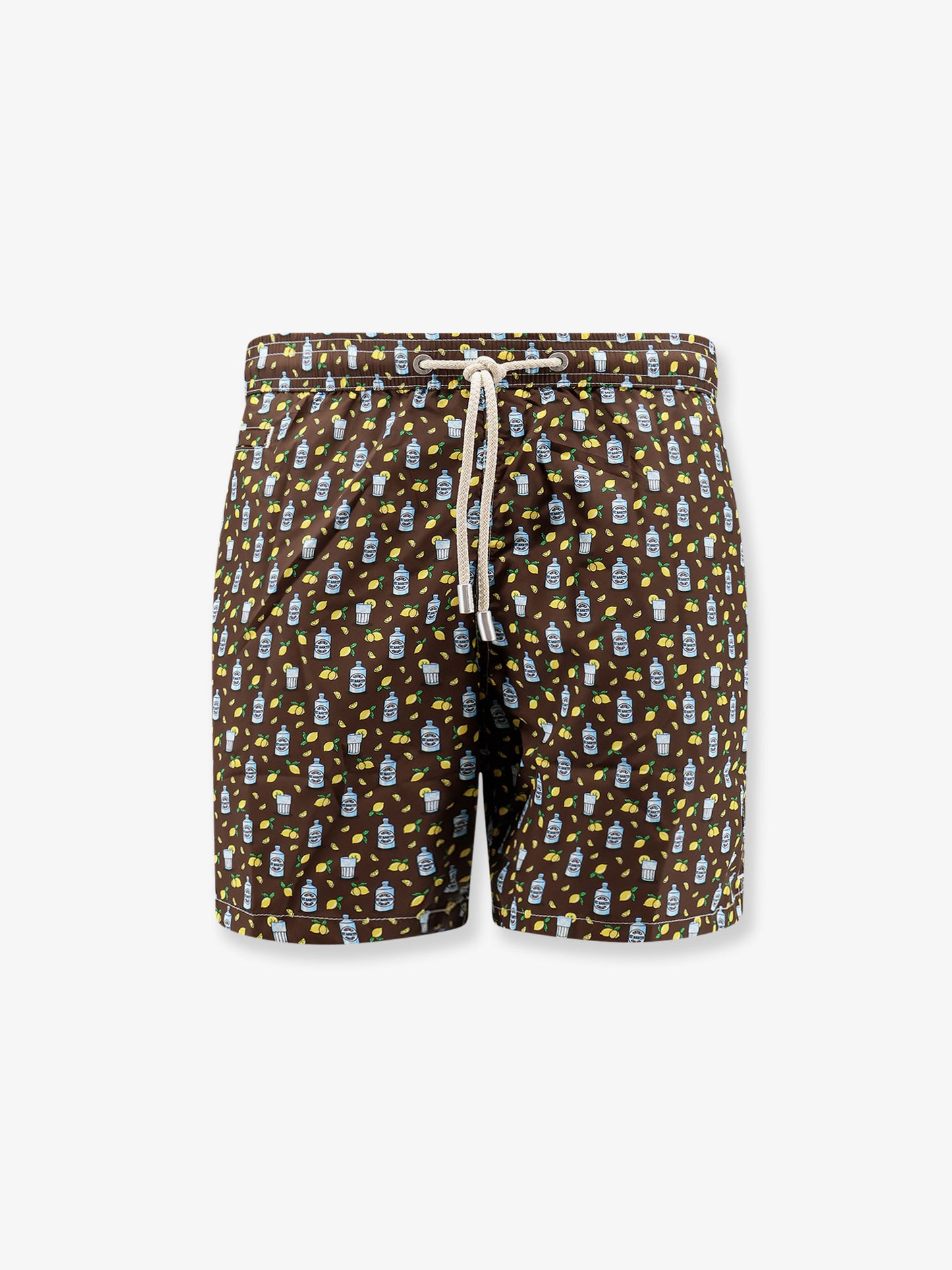 Nylon swim shorts with all-over micro pattern