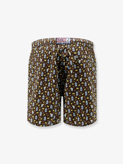 Nylon swim shorts with all-over micro pattern thumbnail