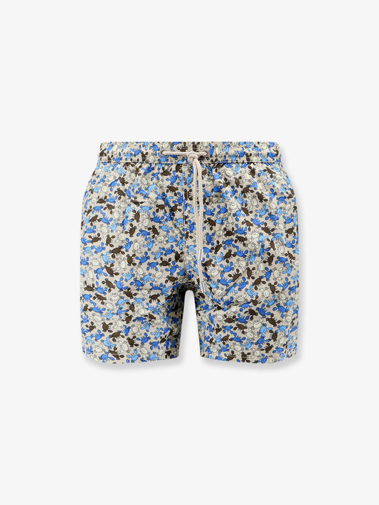 Nylon swim shorts with micro-pattern