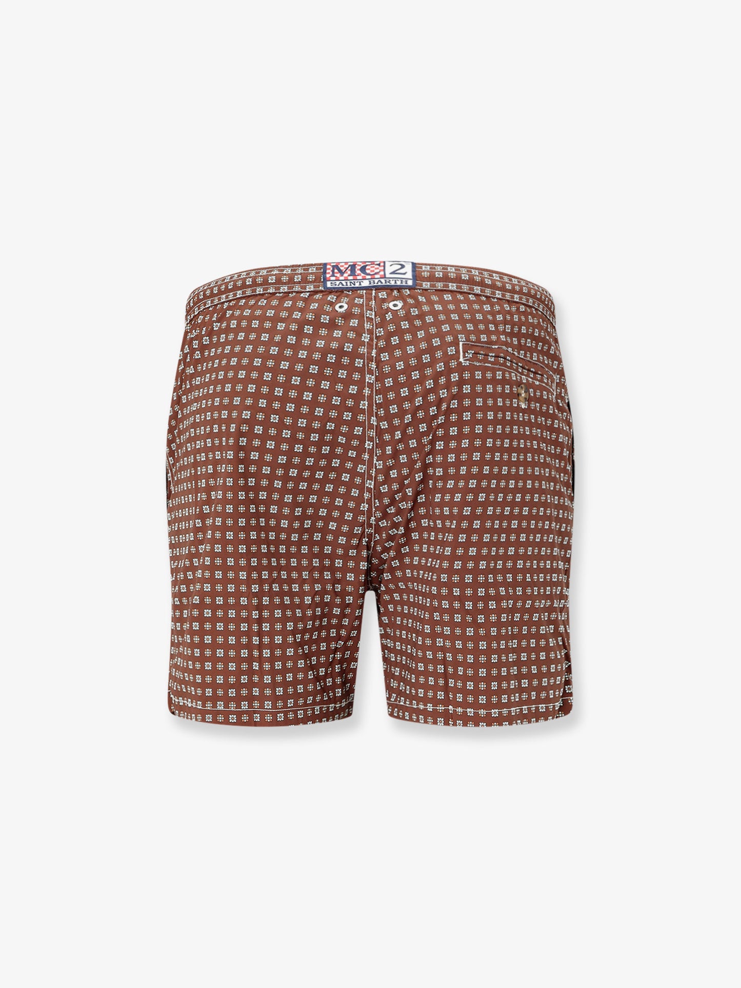 Nylon swim shorts with all-over micro pattern