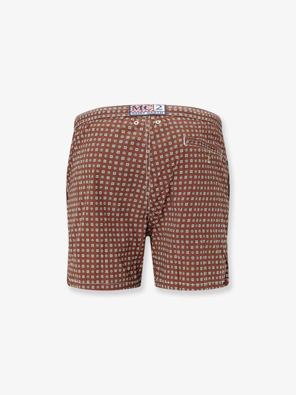 Nylon swim shorts with all-over micro pattern thumbnail