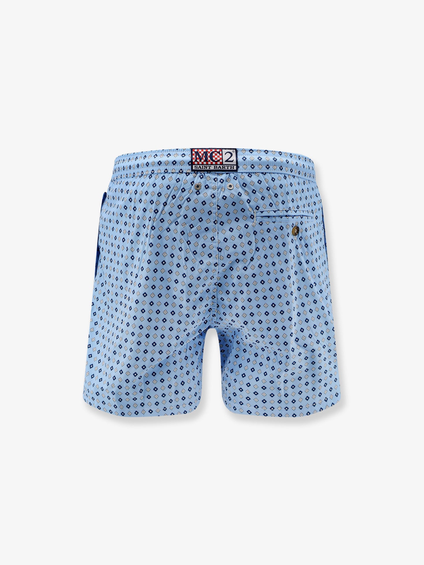 Nylon swim shorts with all-over micro-pattern