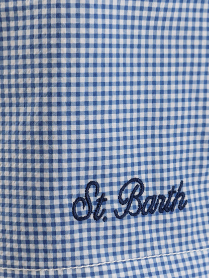 Nylon swim shorts with micro pattern thumbnail