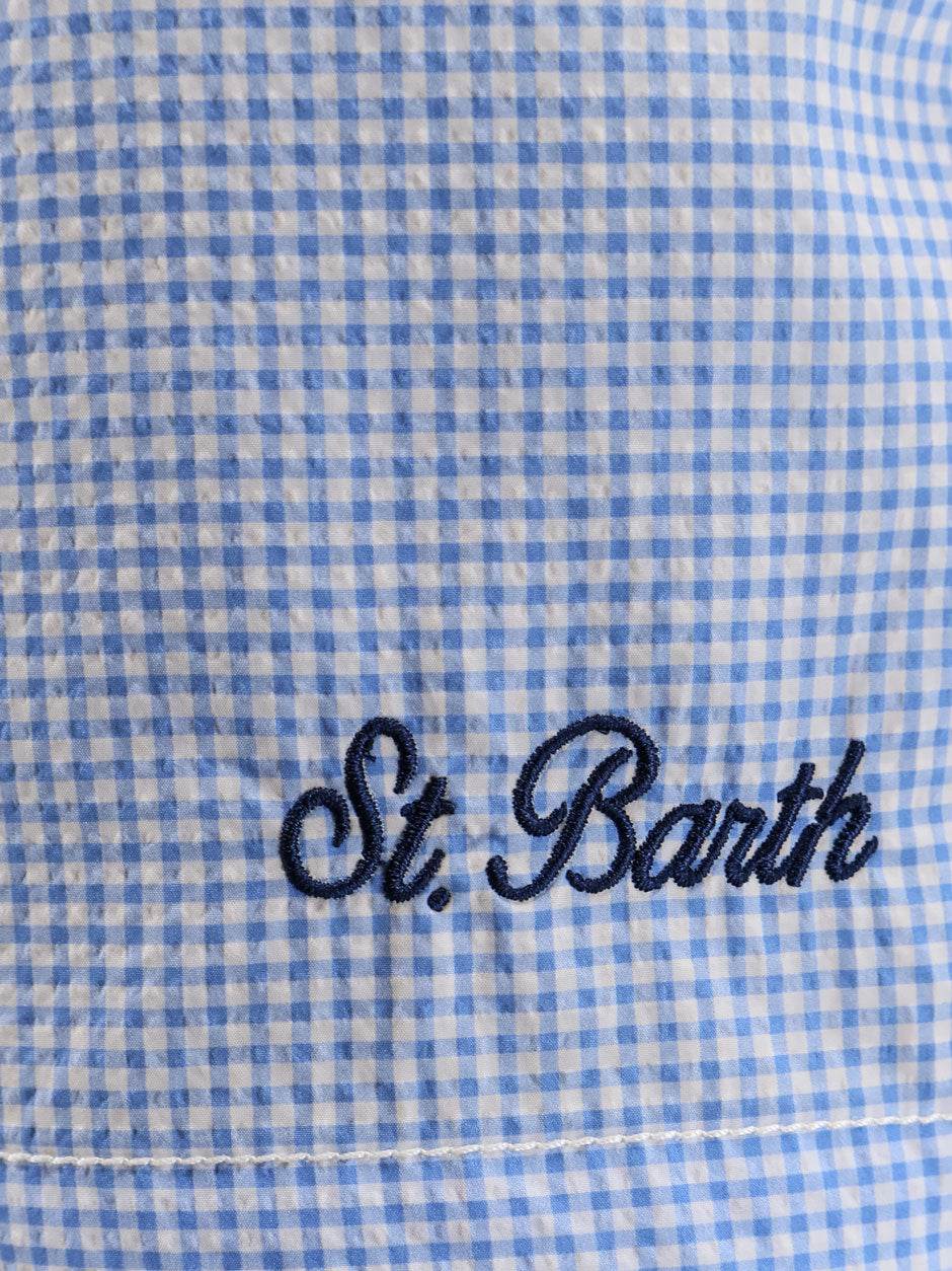 Nylon blend Swim boxer shorts in with micro pattern