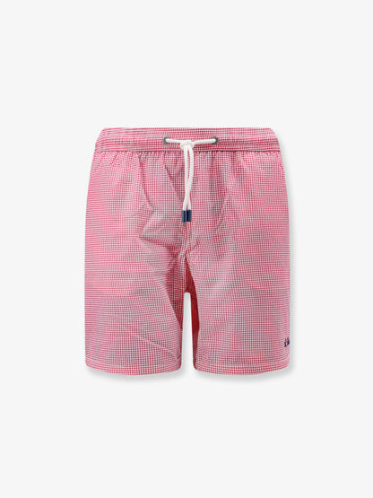 Patmos nylon swim trunks with vichy pattern thumbnail