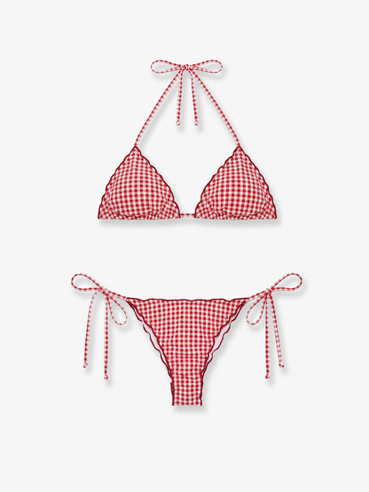 Sagitami nylon bikini with vichy pattern thumbnail