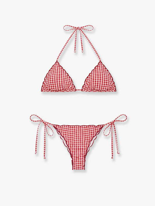 Sagitami nylon bikini with vichy pattern