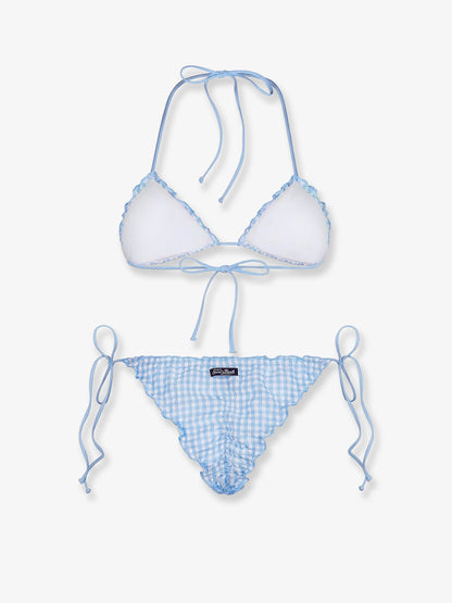 Sagitami nylon bikini with vichy pattern thumbnail