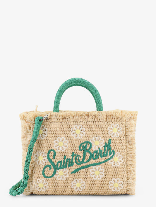 Vanity Mini Straw handbag with all-over embroidery