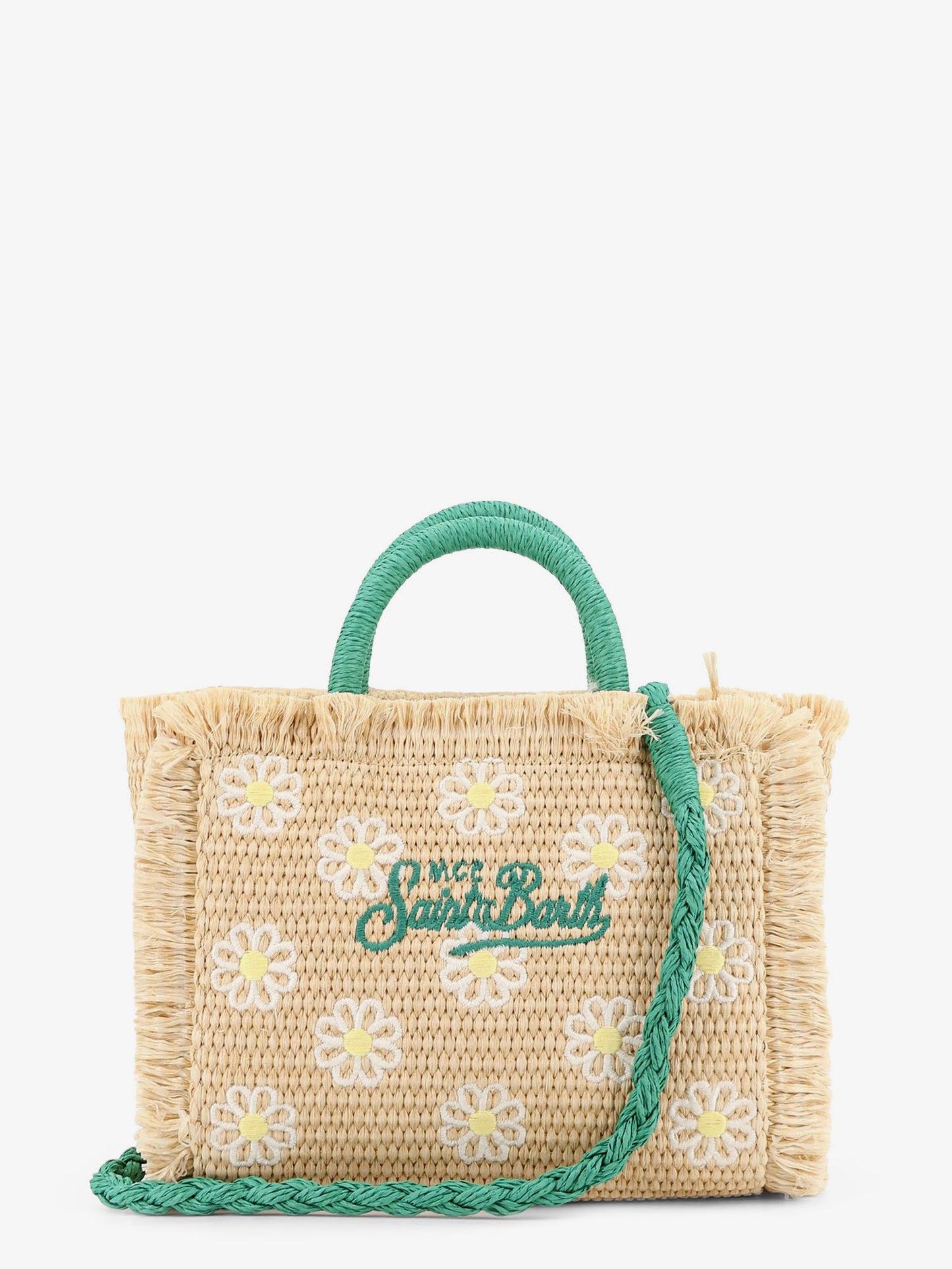 Vanity Mini Straw handbag with all-over embroidery