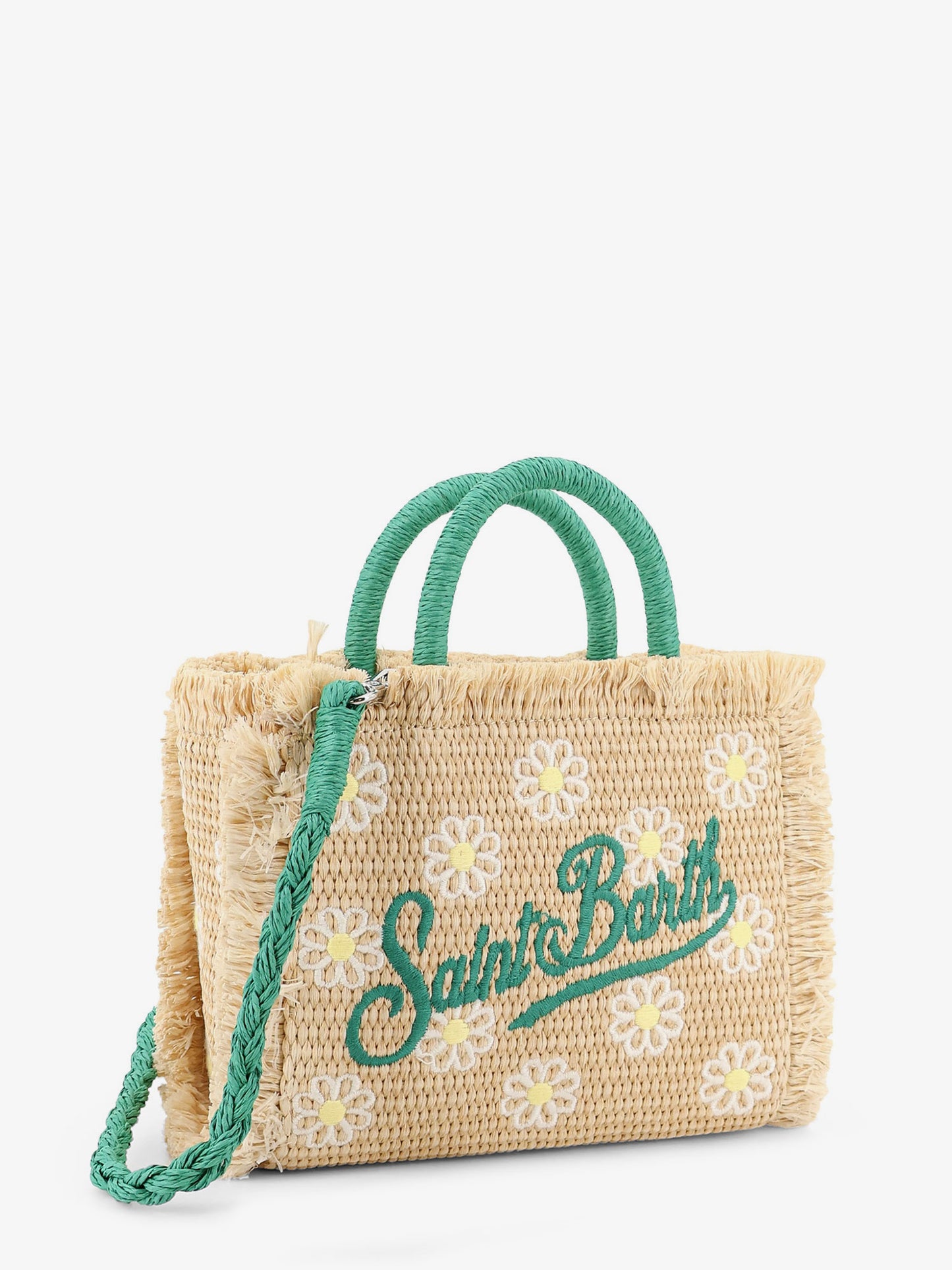 Vanity Mini Straw handbag with all-over embroidery