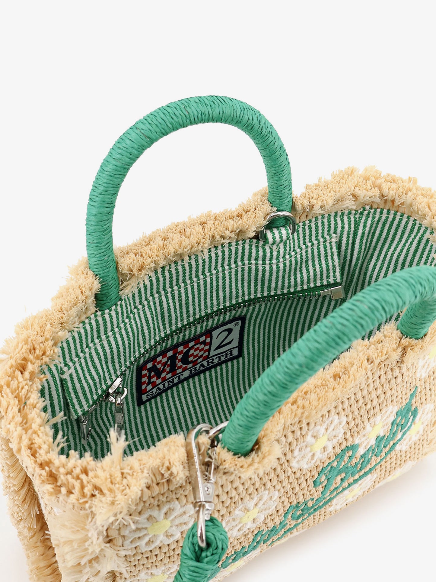 Vanity Mini Straw handbag with all-over embroidery