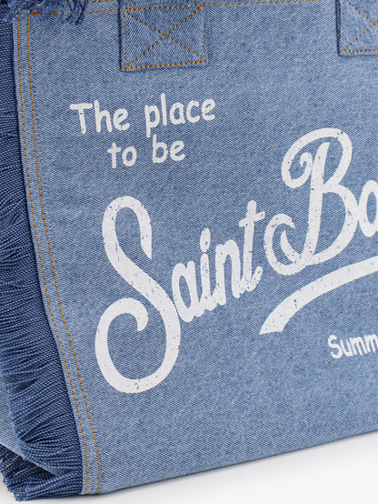 Borsa a spalla Vanity in denim thumbnail