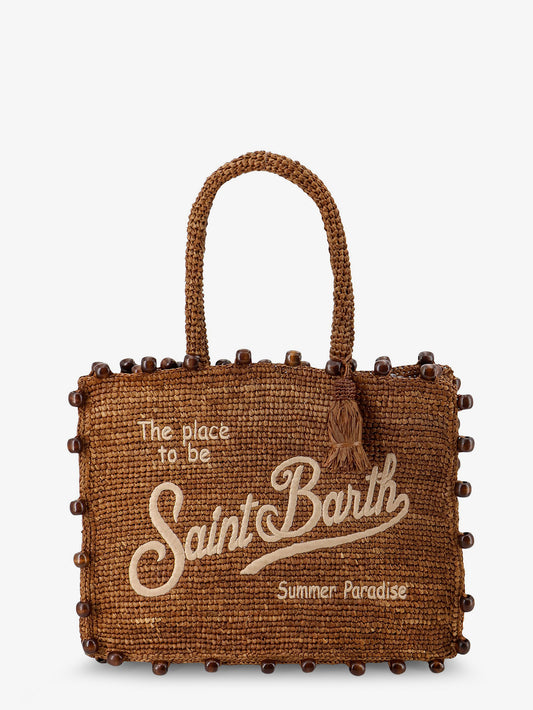 Vanity raffia shoulder bag