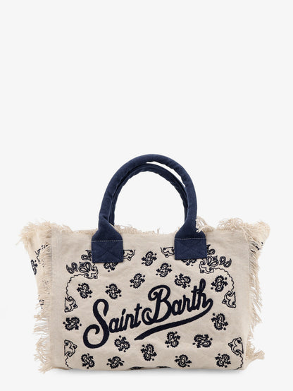 Vanity cotton handbag with all-over embroidery thumbnail