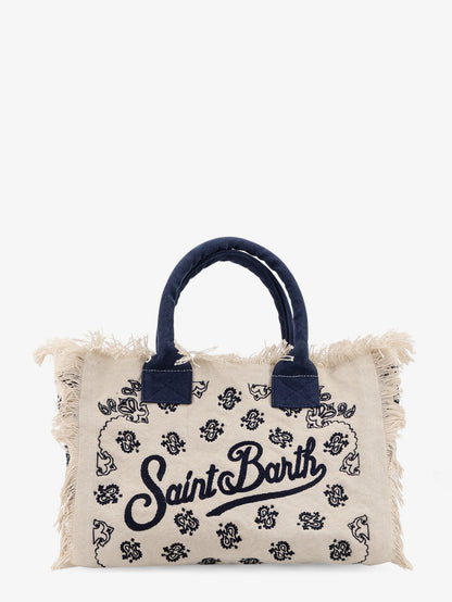Vanity cotton handbag with all-over embroidery thumbnail