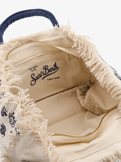 Vanity cotton handbag with all-over embroidery thumbnail