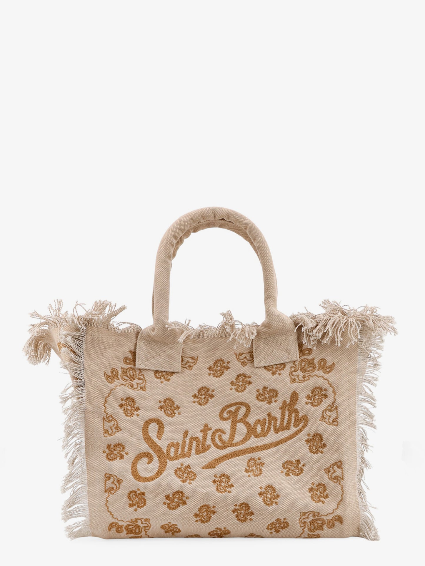 Vanity cotton handbag with all-over embroidery