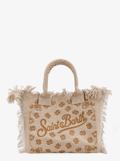 Vanity cotton handbag with all-over embroidery thumbnail