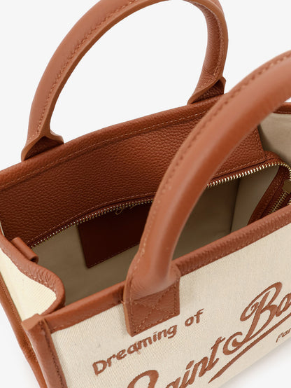 Midi canvas vanity bag with embroidered logo on the front thumbnail