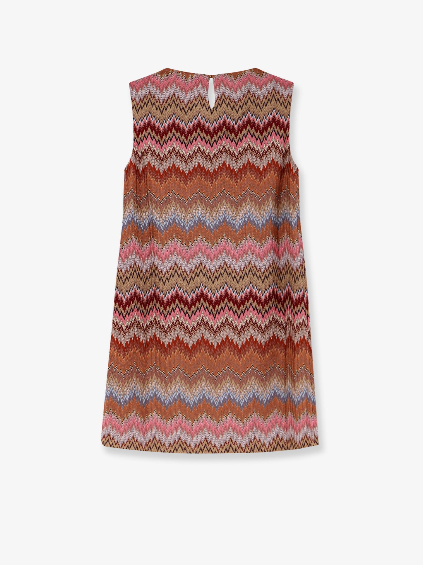 Short viscose dress with chevron pattern