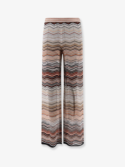 Viscose trousers with laminated chevron pattern thumbnail