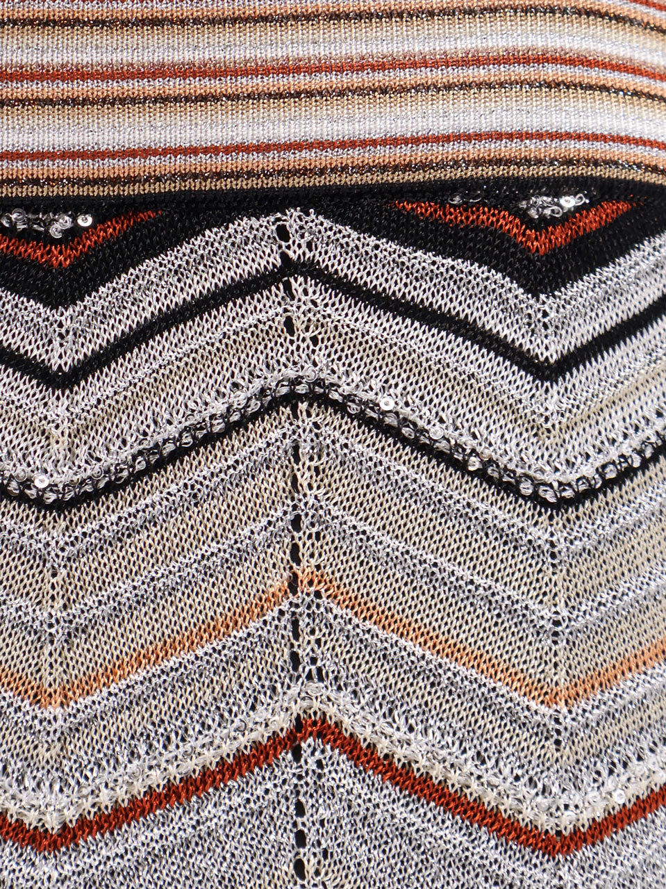 Viscose trousers with laminated chevron pattern