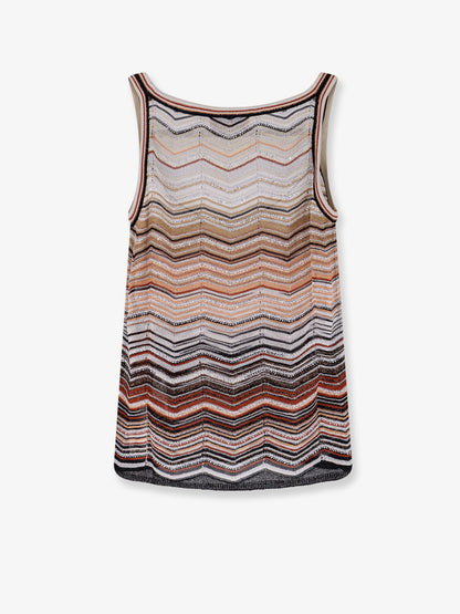 Viscose tank top with laminated chevron pattern thumbnail