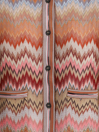 Viscose cardigan with chevron pattern thumbnail
