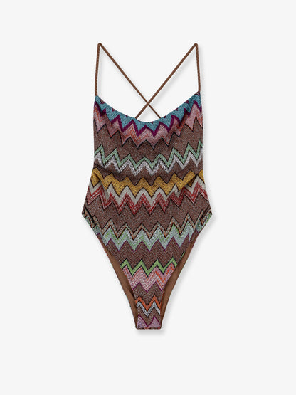 Laminated viscose one-piece swimsuit thumbnail