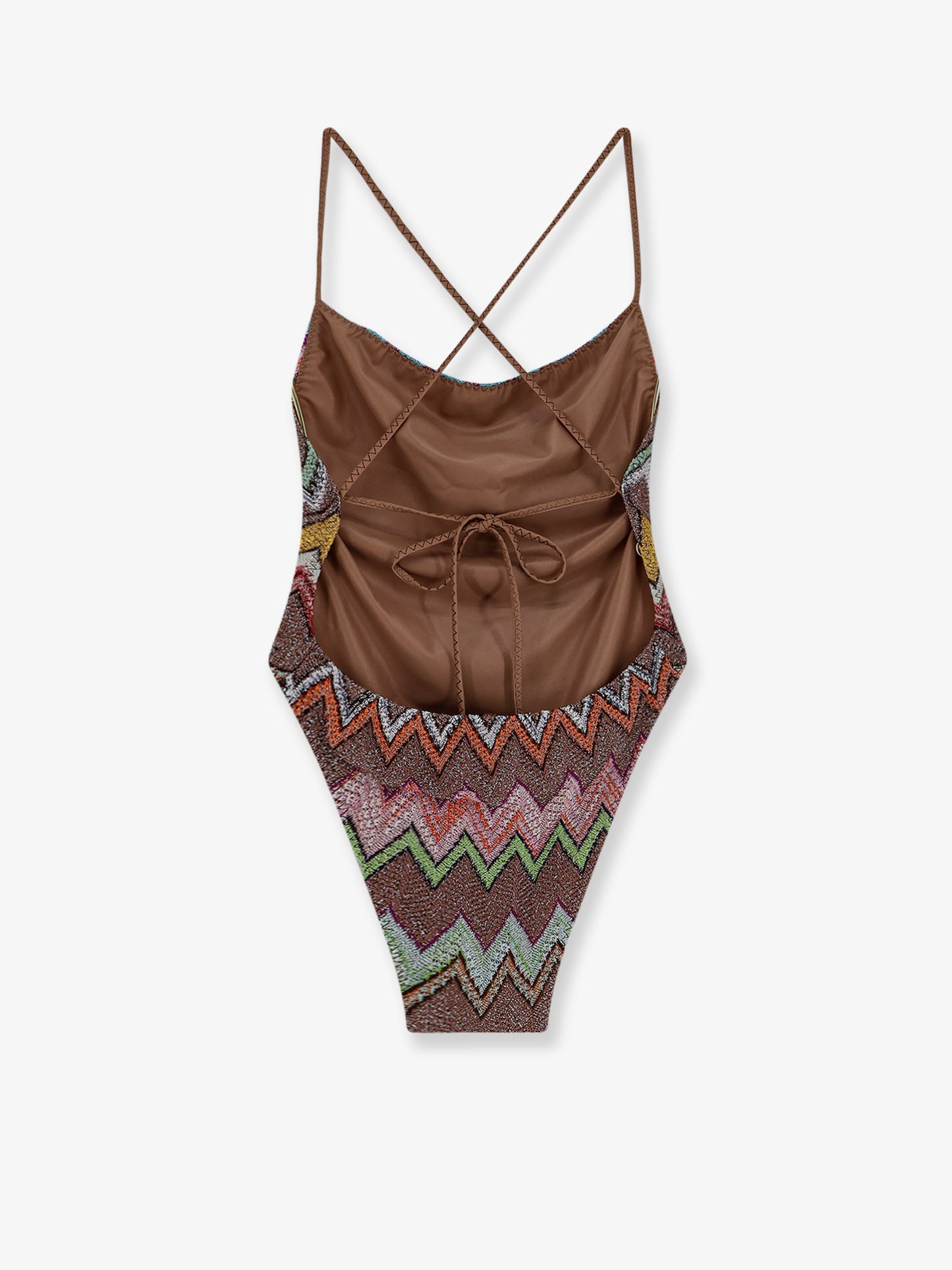 Laminated viscose one-piece swimsuit