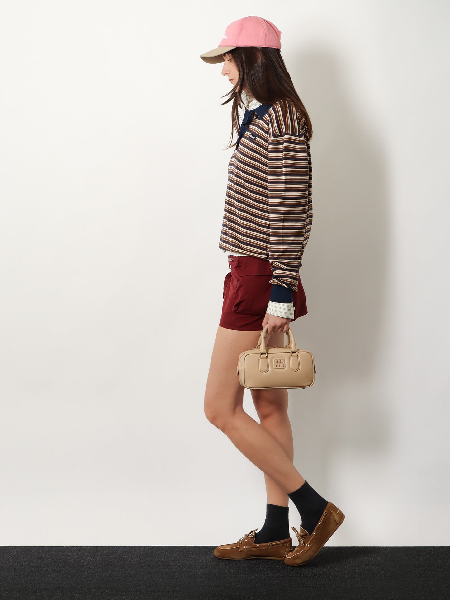 Borsa a tracolla Arcadie in pelle con logo lettering frontale