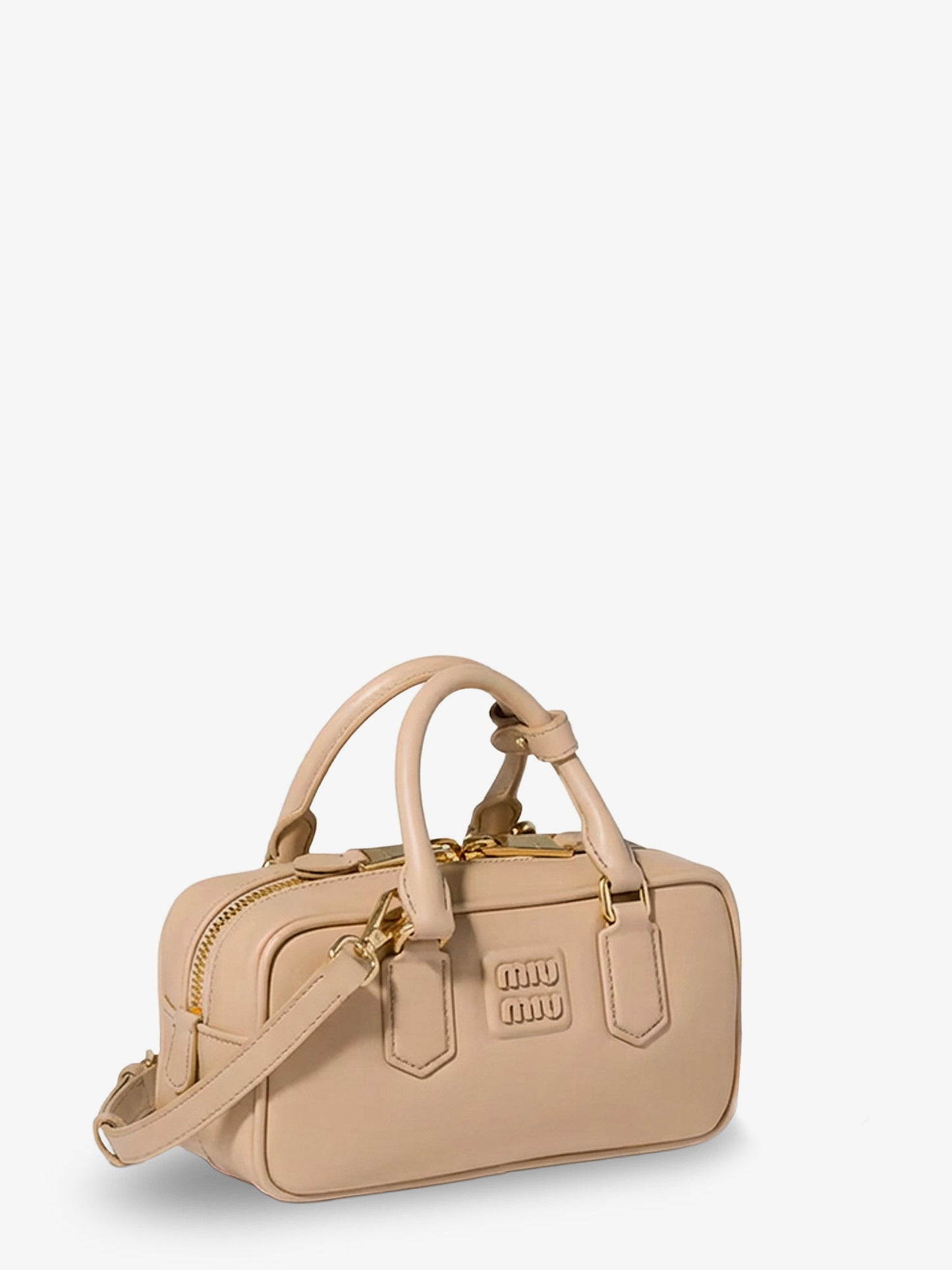 Borsa a tracolla Arcadie in pelle con logo lettering frontale