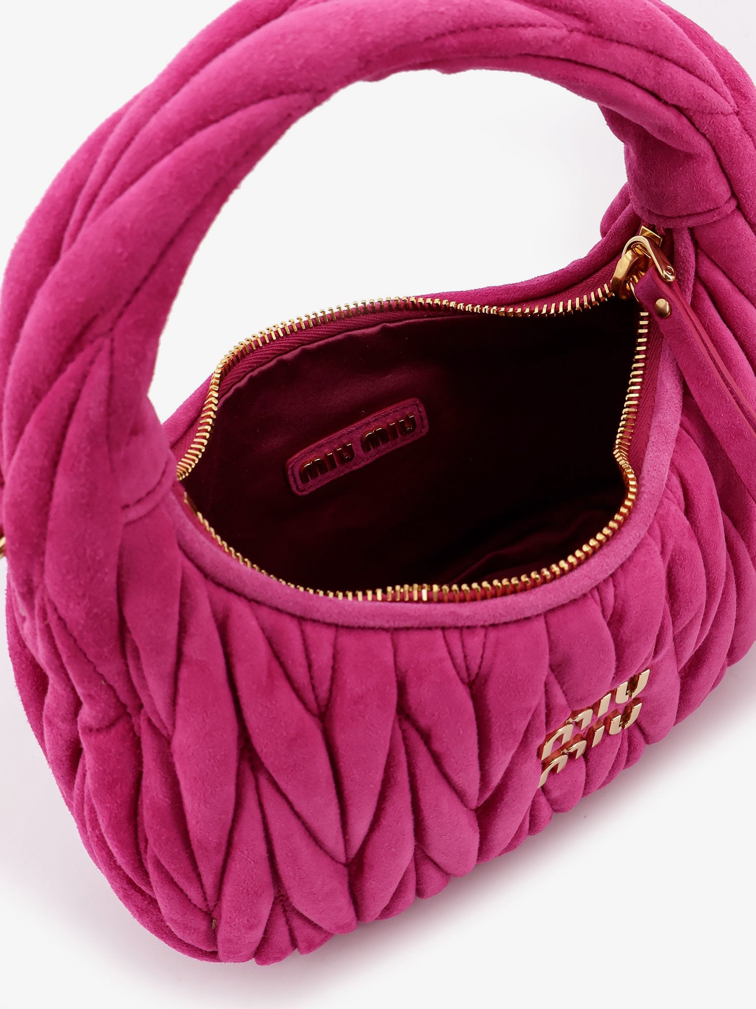 Wander matelassé suede shoulder bag MIU MIU - Nugnes1920