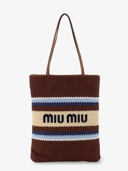 Knitted shopping bag with embroidered logo on the front thumbnail