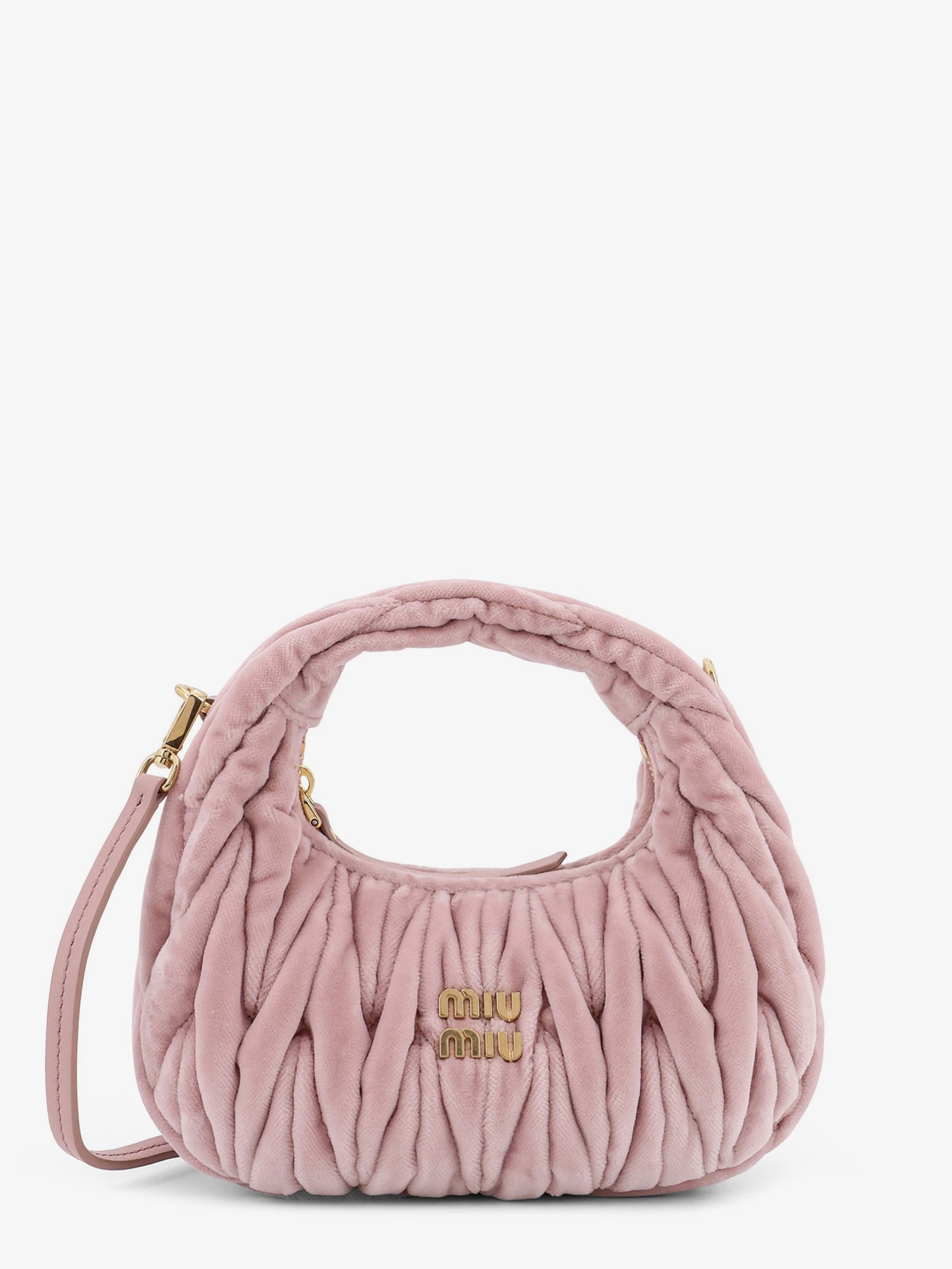 Wander matelassé velvet mini crossbody bag
