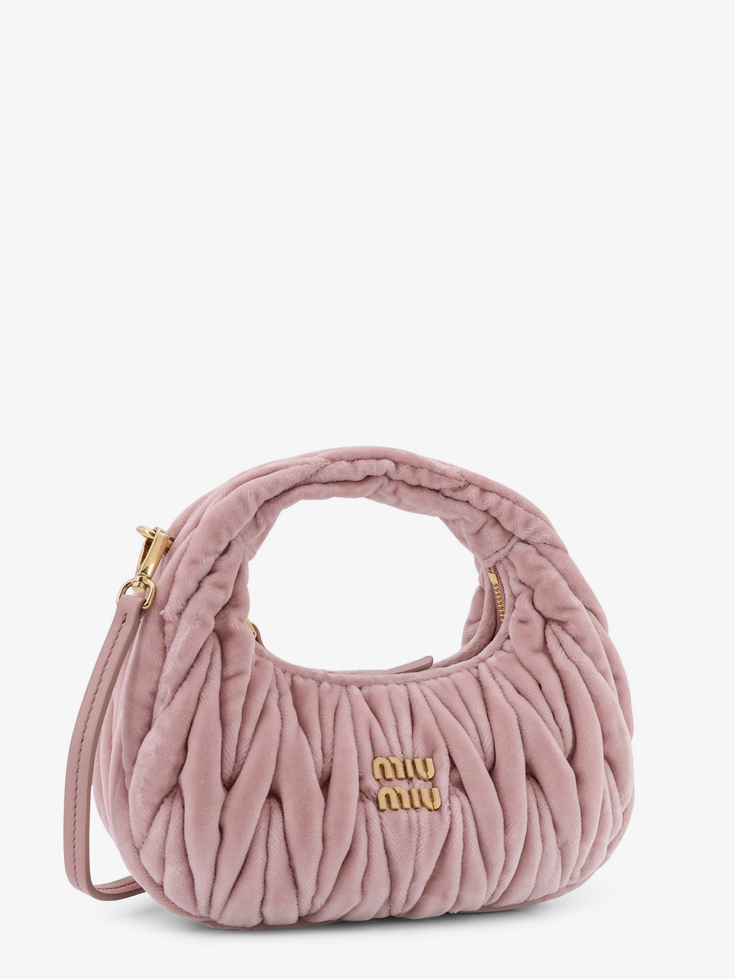 Wander matelassé velvet mini crossbody bag