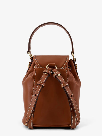 Leather with front lettering logo crossbody bag thumbnail